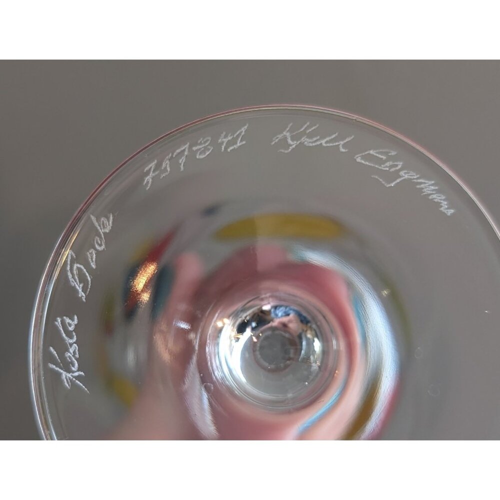 Kosta Boda 3pc Carafe and Wine Glass Set, Numbered and Signed by Kjell Engman - Picture 3 of 9